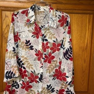 Colorful flowered button down shirt